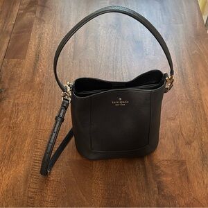Kate Spade Black Leather Shoulder Bucket Bag